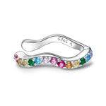 Charger l&#39;image dans la galerie, Boucle &quot;Ear Cuff - Arc-en-ciel&quot; ~ Argent Sterling
