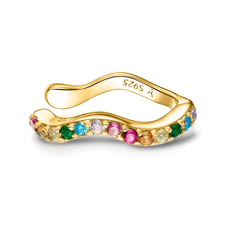 Boucle "Ear Cuff - Arc-en-ciel" ~ Argent Sterling