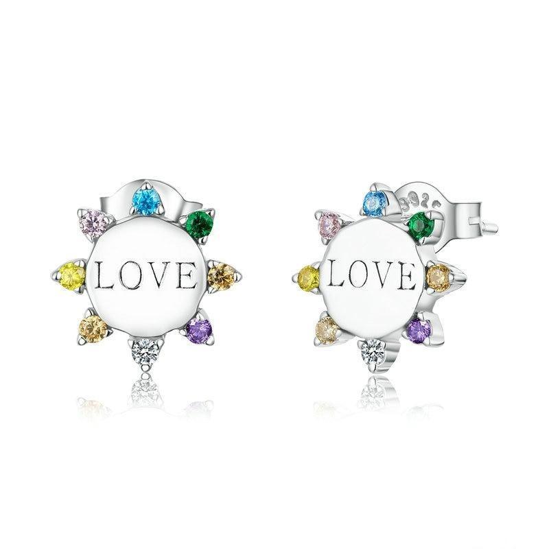 Boucles "LOVE" ~ Argent Sterling