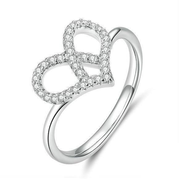 Bague "Cœur Brillant" ~ Argent Sterling