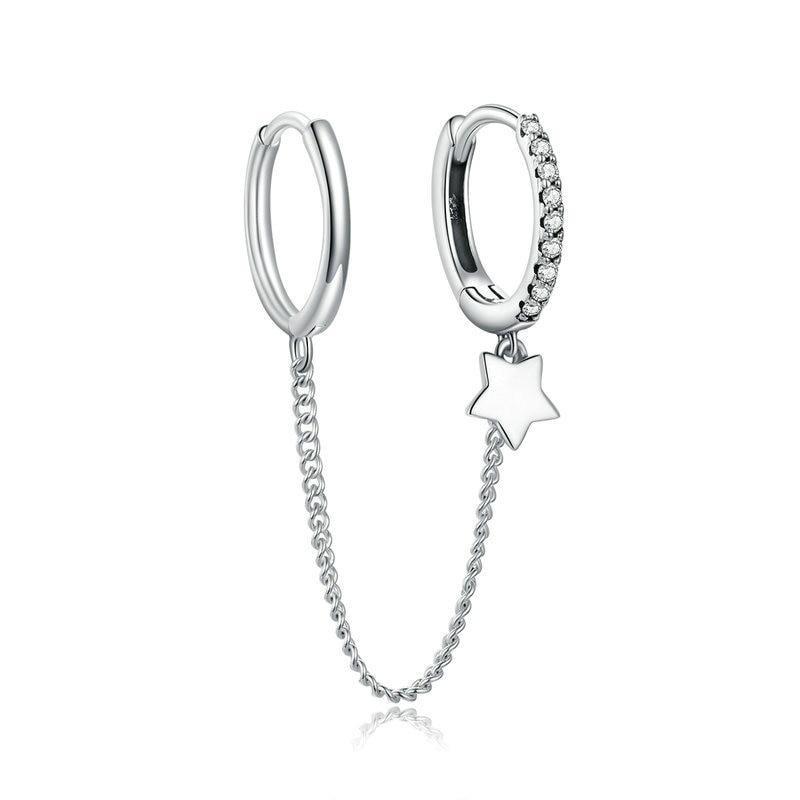 Boucle "Twin Star" ~ Argent Sterling