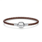 Charger l&#39;image dans la galerie, Bracelet cuir BASE Perles &quot;Basic&quot; ~ Argent Sterling
