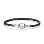 Charger l&#39;image dans la galerie, Bracelet cuir BASE Perles &quot;Basic&quot; ~ Argent Sterling
