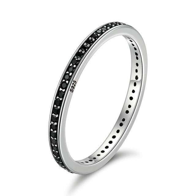Bague "Fine Black" ~ Argent Sterling
