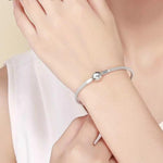 Charger l&#39;image dans la galerie, Bracelet semi-rigide BASE perles &quot;Amour&quot; ~ Argent Sterling
