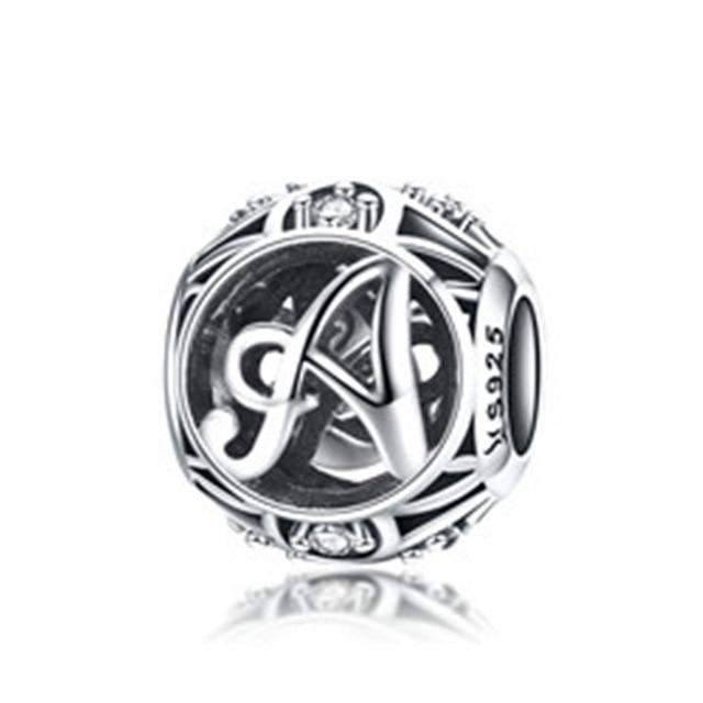 Perle "Lettre Ronde" ~ Argent Sterling