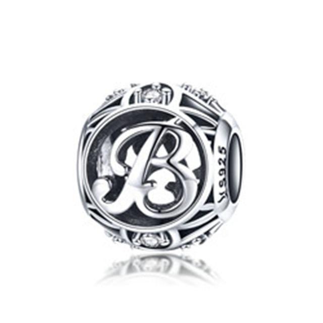Perle "Lettre Ronde" ~ Argent Sterling