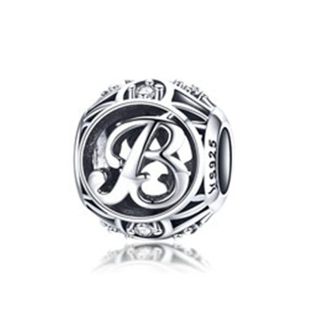 Perle "Lettre Ronde" ~ Argent Sterling