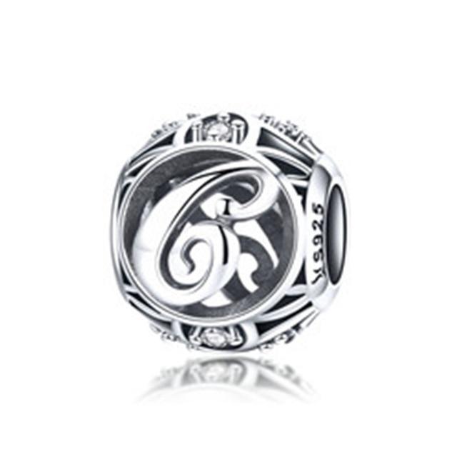 Perle "Lettre Ronde" ~ Argent Sterling