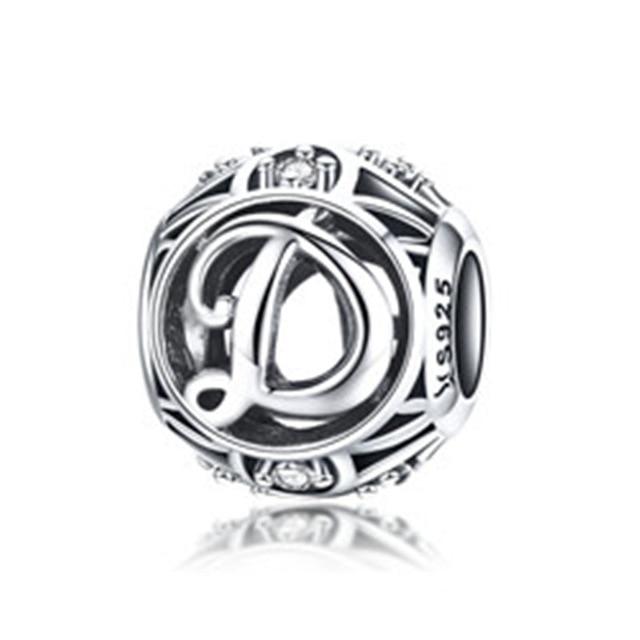 Perle "Lettre Ronde" ~ Argent Sterling