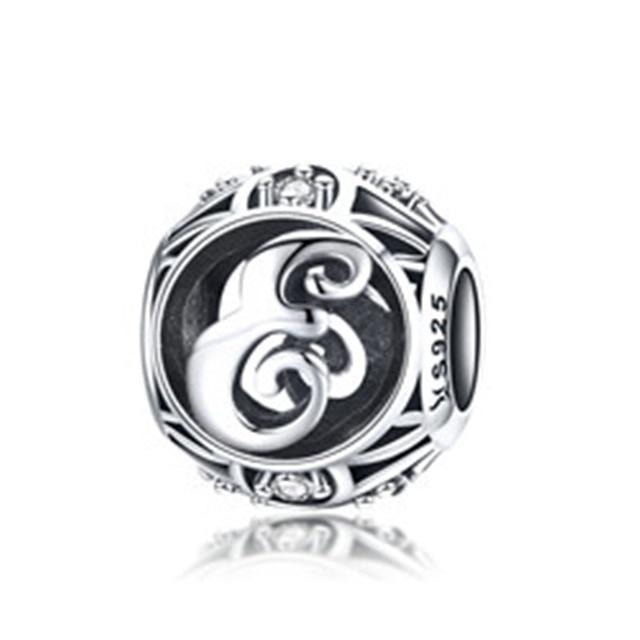 Perle "Lettre Ronde" ~ Argent Sterling