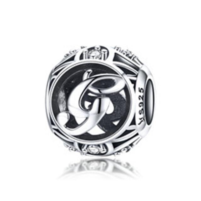 Perle "Lettre Ronde" ~ Argent Sterling