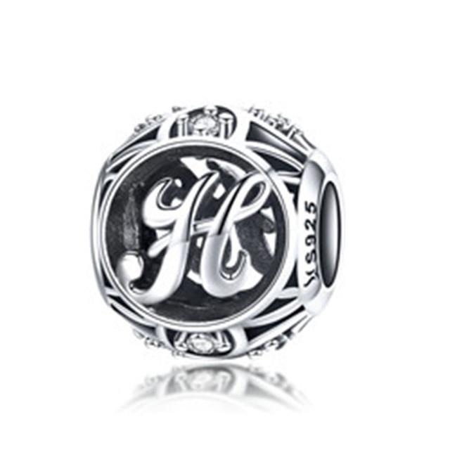 Perle "Lettre Ronde" ~ Argent Sterling