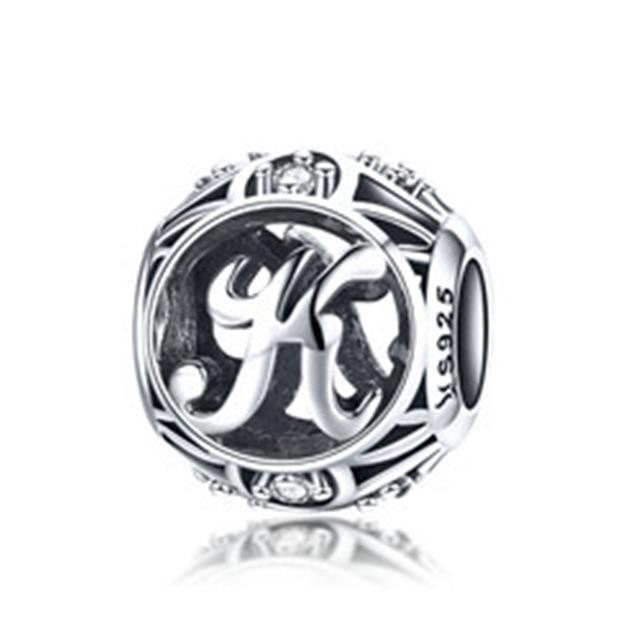 Perle "Lettre Ronde" ~ Argent Sterling
