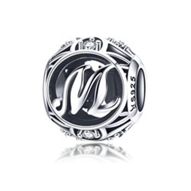 Perle "Lettre Ronde" ~ Argent Sterling
