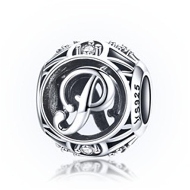 Perle "Lettre Ronde" ~ Argent Sterling