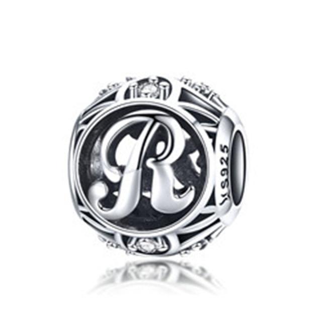 Perle "Lettre Ronde" ~ Argent Sterling