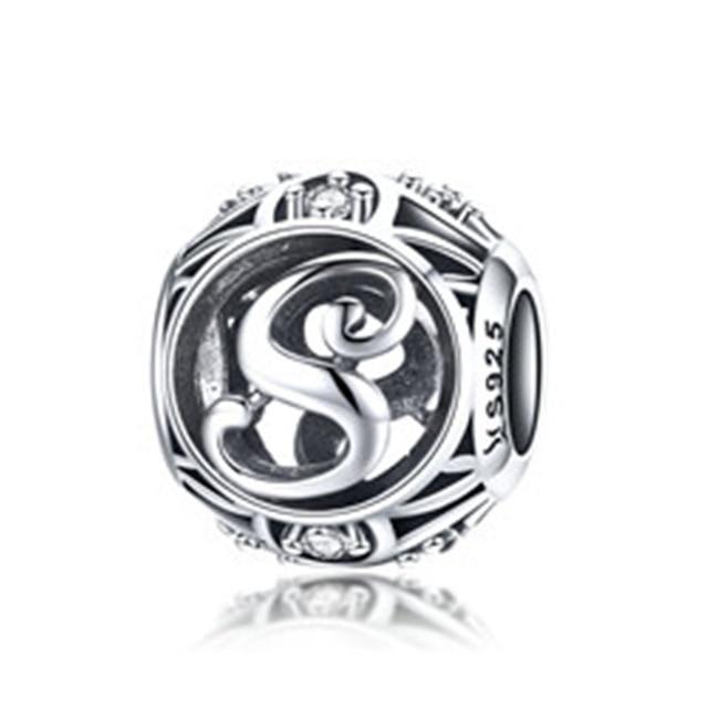Perle "Lettre Ronde" ~ Argent Sterling