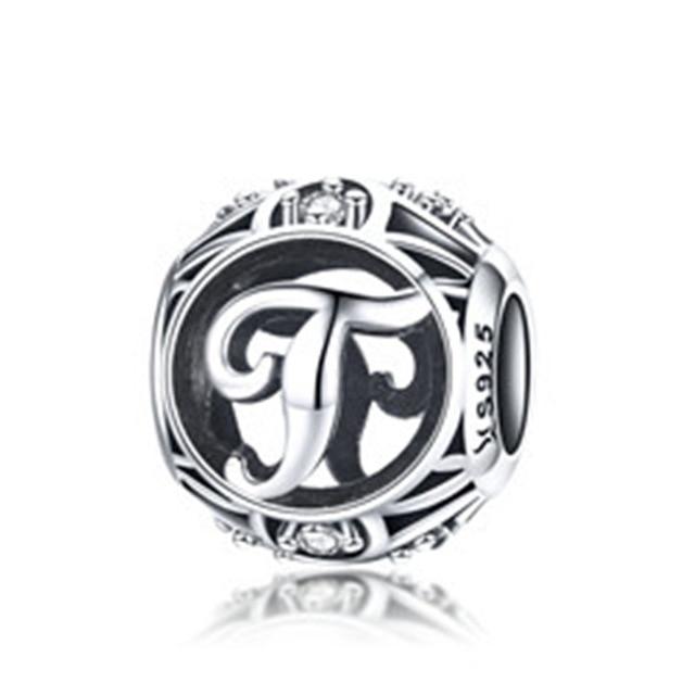 Perle "Lettre Ronde" ~ Argent Sterling