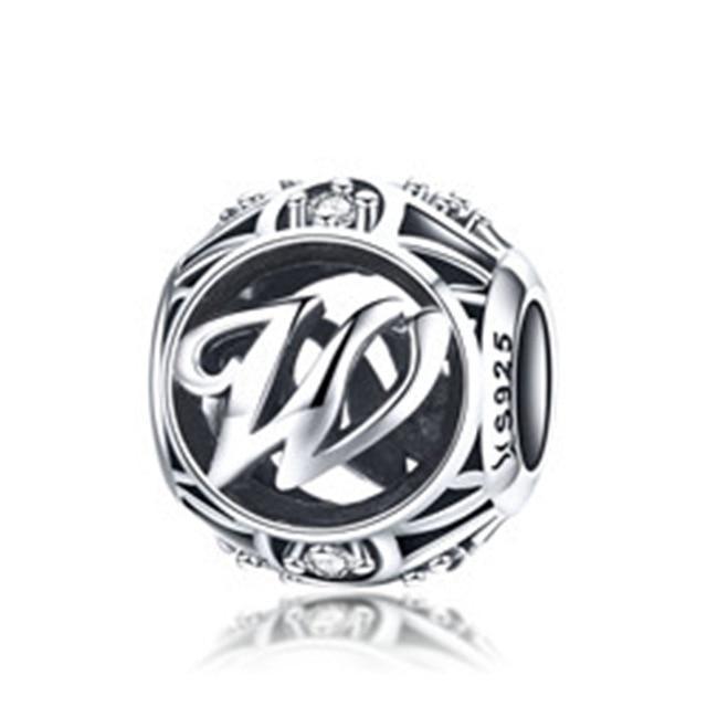 Perle "Lettre Ronde" ~ Argent Sterling