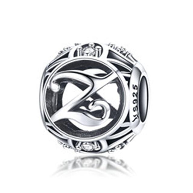 Perle "Lettre Ronde" ~ Argent Sterling