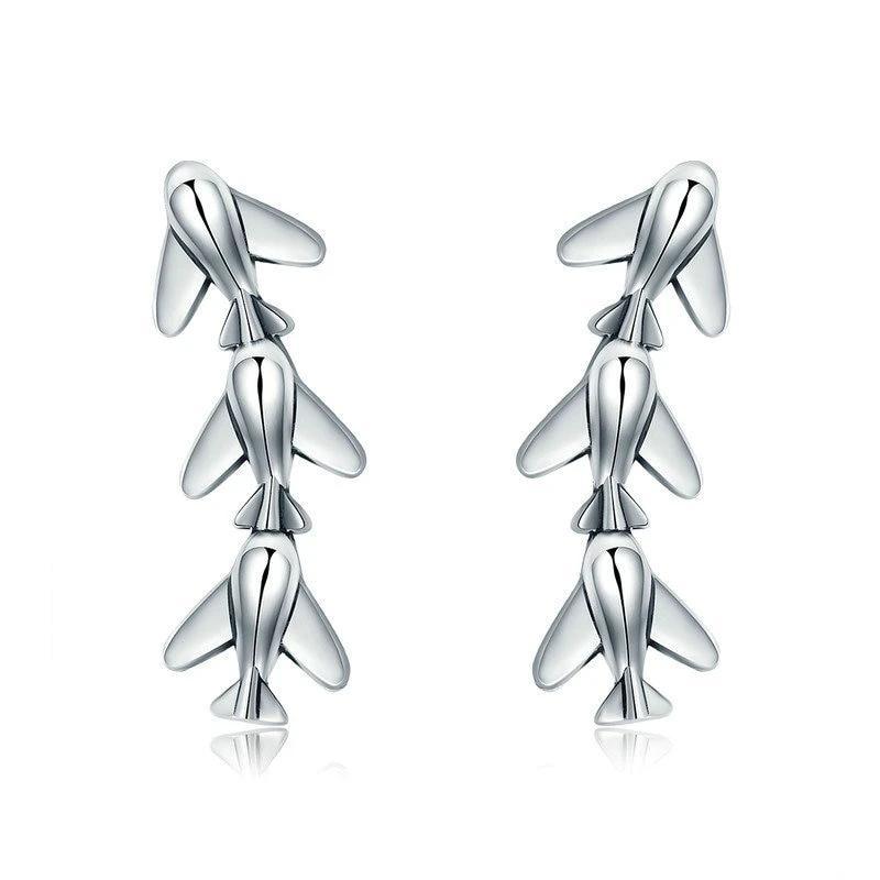 Boucles "Funny Planes" ~ Argent Sterling