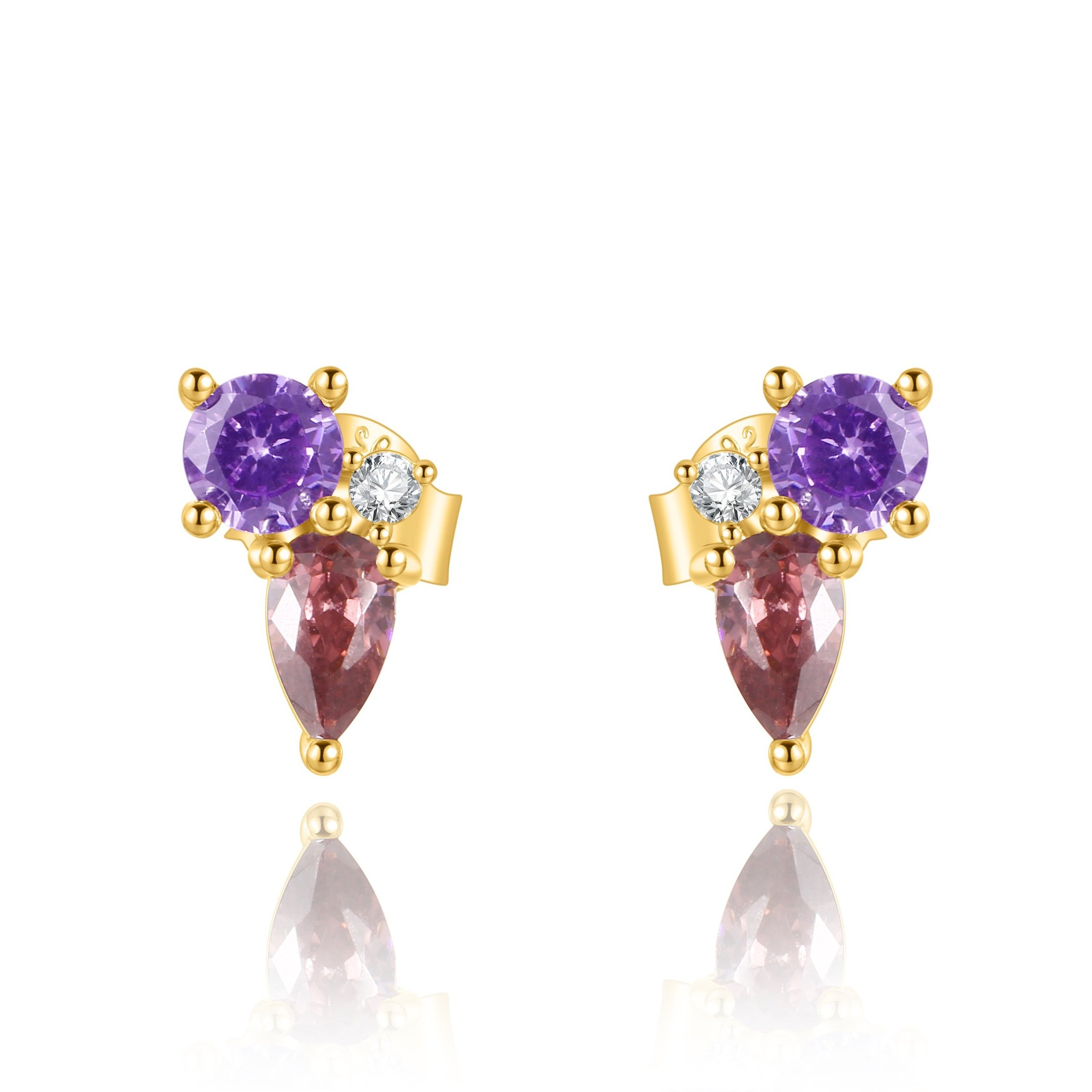 Boucles "Purple" ~ Argent Sterling