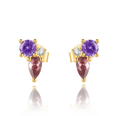Boucles "Purple" ~ Argent Sterling