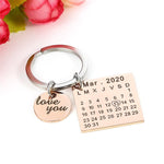 Charger l&#39;image dans la galerie, Porte-clés &quot;Je t&#39;aime&quot; ~ Date Personnalisable
