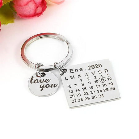 Porte-clés "Je t'aime" ~ Date Personnalisable