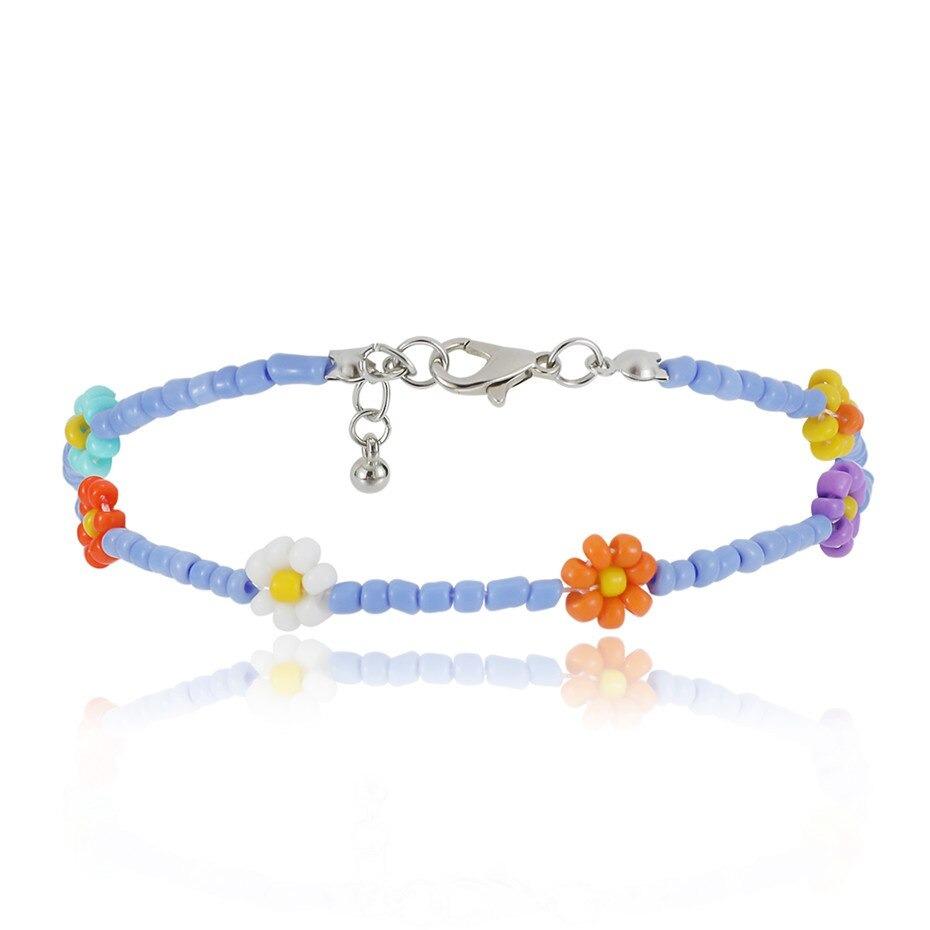 Bracelet de cheville "Petites Fleurs" ~ Multicolore
