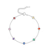 Bracelet de cheville "Arc-en-ciel" ~ Argent Sterling