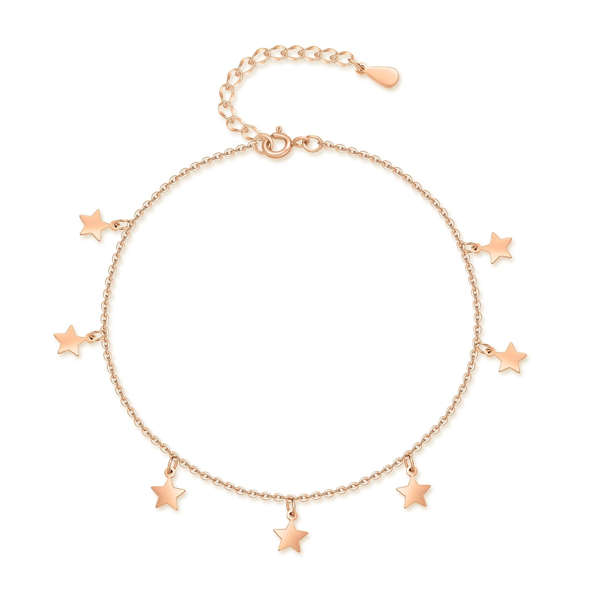 Bracelet de cheville "Ciel" ~ Or rose / Argent